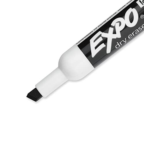 Low-Odor Dry Erase Markers, Chisel Tip, Black, 4-Count