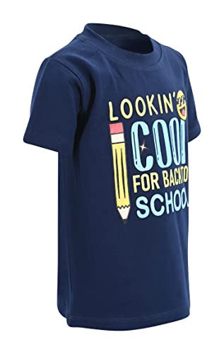 Unique Baby Boys First Day of Back to School Lookin Cool Shirt (5Y, Navy)