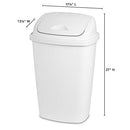 Sterilite 10888004 13.2 Gallon/50 Liter SwingTop Wastebasket, White, 4-Pack