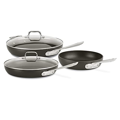 All-Clad HA1 Nonstick Hard Anodized Cookware Set, 5 piece, Black