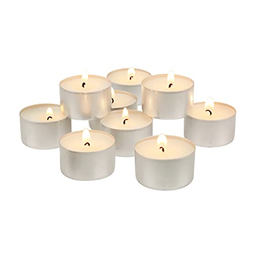 Long Burning Tea Light Candles, 6 to 7 Hour Extended Burn Time, White