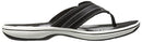 Clarks Women's Breeze Sea Flip-Flop, Black Synthetic, 9