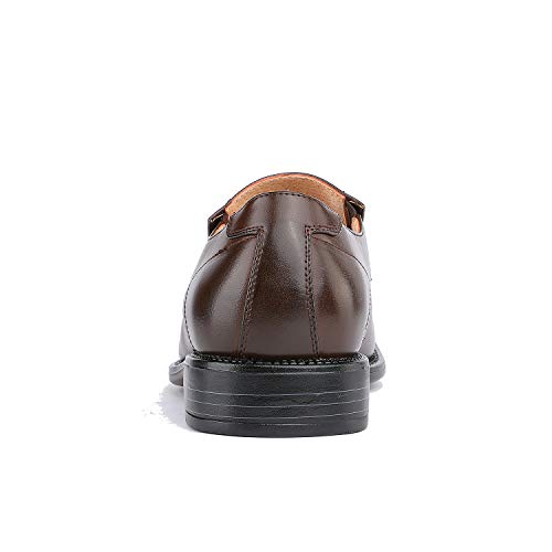 Bruno Marc Men's State-01 Dark Brown Leather Lined Dress Loafers Shoes