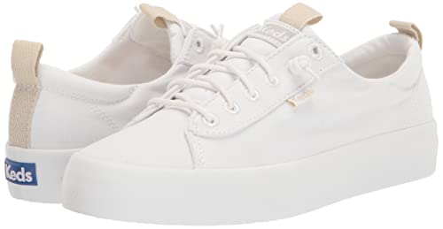 Keds Women's Core Kickback Canvas Sneaker, White, 9