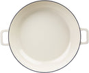 Enameled Cast Iron Covered Casserole Skillet, 3.3-Quart, White