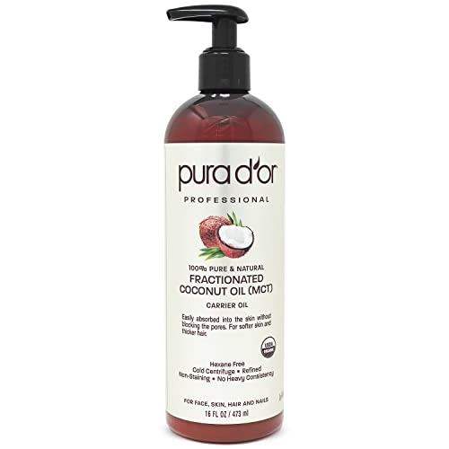 Organic Fractionated Coconut Oil (16oz) USDA Certified 100% Pure & Natural Carrier Oil
