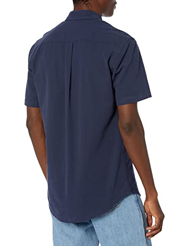 Amazon Essentials Men's Regular-Fit Short-Sleeve Pocket Oxford Shirt, Navy, X-Large