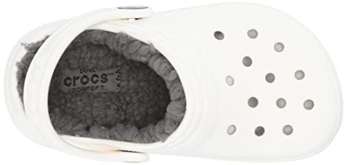 Crocs Kids' Classic Lined Clog | Kids' Slippers, White, 4 Big Kid