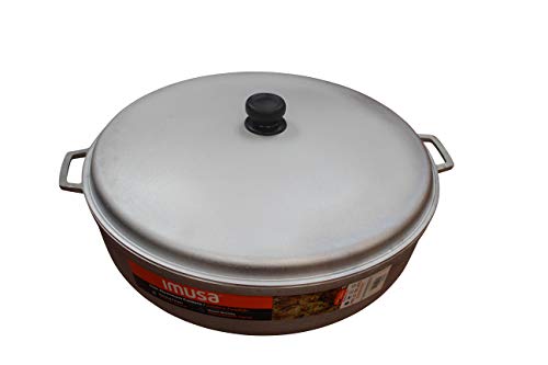 IMUSA USA 17.9Qt JUMBO Traditional Colombian Caldero (Dutch Oven) for Cooking and Serving, Silver, 17.9 Quart