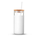 20oz Glass Tumbler Straw Silicone Protective Sleeve Bamboo Lid - BPA Free