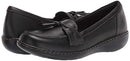 Clarks womens Ashland Bubble Slip On Loafer, Black, 8.5 Wide US