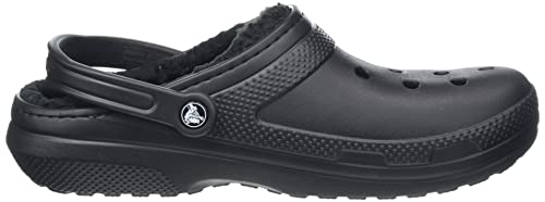 Crocs Unisex-Adult Men's and Women's Classic Lined Clog, Black/Black, 8 Women/6 Men