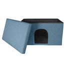 Pet House for Cats and Small Dogs - Collapsible Living Room Ottoman Footstool Cat