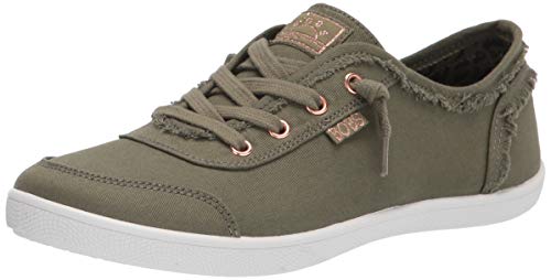 Skechers BOBS Women's 33492W Sneaker, Olive, 5.5 Wide