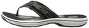 Clarks Women's Breeze Sea Flip-Flop, Black Synthetic, 9