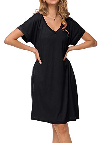 Womens Summer Short Sleeve Casual Short Dress