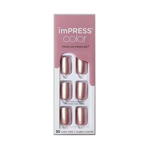 Press-On Manicure, Gel Nail Kit, Short Length, “Champagne Pink”, Polish-Free Solid Color