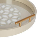 Caspen Modern Round Tray, 15.5 inch Diameter, Sand Light Brown, Decorative Tray