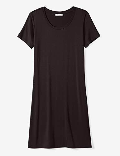 Women's Jersey Standard-Fit Short-Sleeve Scoopneck T-Shirt Dress, Black, Medium