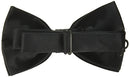 Men's Satin Solid Bow Tie, Black, One Size
