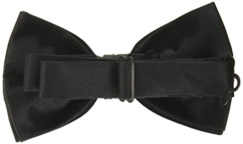 Men's Satin Solid Bow Tie, Black, One Size