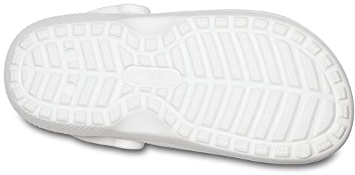 Crocs Unisex Men's and Women's Classic Lined Clog | Fuzzy Slippers, White/Light Grey