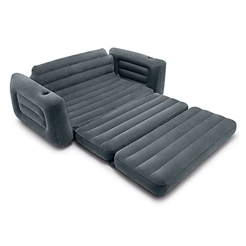 Intex Pull-Out Sofa Inflatable Bed, 80" X 91" X 26", Queen