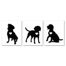 Black and White Wall Art Prints Bedroom Animal Cute Posters Dog Artwork Set of 3