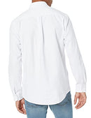 Men's Regular-fit Long-Sleeve Solid Pocket Oxford Shirt, White, Large