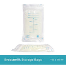Breastmilk Storage Bags 7 Oz 200 ml Double Zipper Seal, Extra Thick, Self Standing Bag