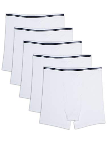 2XL White Men's Big & Tall 5-Pack Tag-Free Boxer Briefs Underwear