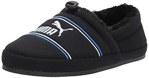 Moccasin Slipper, Black-Glacial B, 4 US Unisex Big Kid