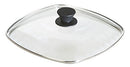 Cast Iron Cookware Set - Square Grill Pan with Square Tempered Glass Lid (10.5 in)