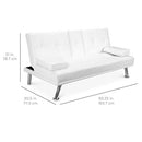Best Choice Products Faux Leather Upholstered Modern Convertible Folding Futon