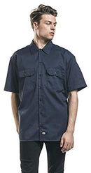 Men's Big-Tall Short-Sleeve Work Shirt,Navy,2XT