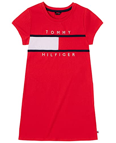 Tommy Hilfiger Girls' Short Sleeve T-Shirt Dress, 100% Cotton