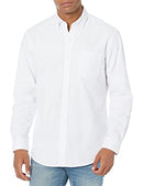 Men's Regular-fit Long-Sleeve Solid Pocket Oxford Shirt, White, Large