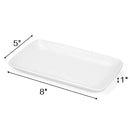 Set of 8 Pieces 8 Inch Rectangular Porcelain Platters Dessert, Appetizer, Salad Plates