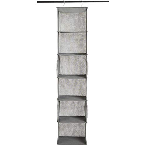 6-Tier Hanging Closet Shelf Organizer With Pockets