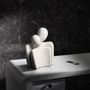 WANCHIY Modern Home Decor Lover Statues- 10'' Porcelain Sculptures for Shelf and Table Decor, Affectionate Couple Art Ceramic Sculpture- Romantic Figurine for Home, Bedroom, Livingroom, Office Decor