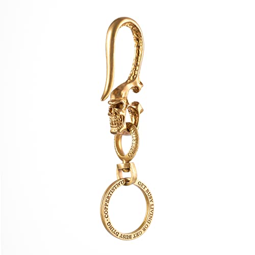 Skull Keychains Cool Brass Keyring for Men