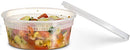 [48 Count 8 Oz Combo] Disposable plastic Deli Food Storage Containers With Plastic Lid