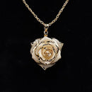 24k Gold Dipped Rose Necklace for Women - Real Rose Pendant Necklace - Gold Ladies