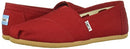 TOMS Women's Classic Core Alpargata Slip-On, Red Canvas, 9 Medium US