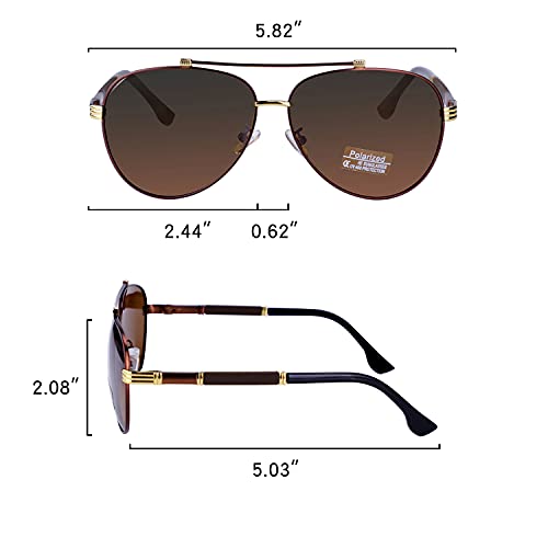 Aviator Sunglasses for Men Women Polarized Driving UV 400 Protection with Case