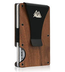 Slim Minimalist RFID Blocking Men Wallet - Men Wooden Credit Card Holder with Money Clip
