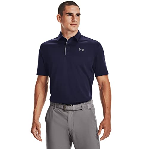 Under Armour Men's Tech Golf Polo , Midnight Navy (410)/Graphite , Large