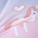 4-Piece Toddler Bedding Set - Ultra Soft Ombre Pink Blue Unicorn Print Heart Comforter Set