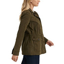 womens Long Sleeve Button Up Two Pocket Utility Jacket, Olive Night, Small US