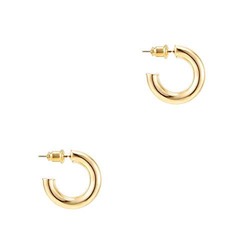14k Gold Hoop Earrings For Women 20mm | Thick Infinity Gold Hoops Women Earrings